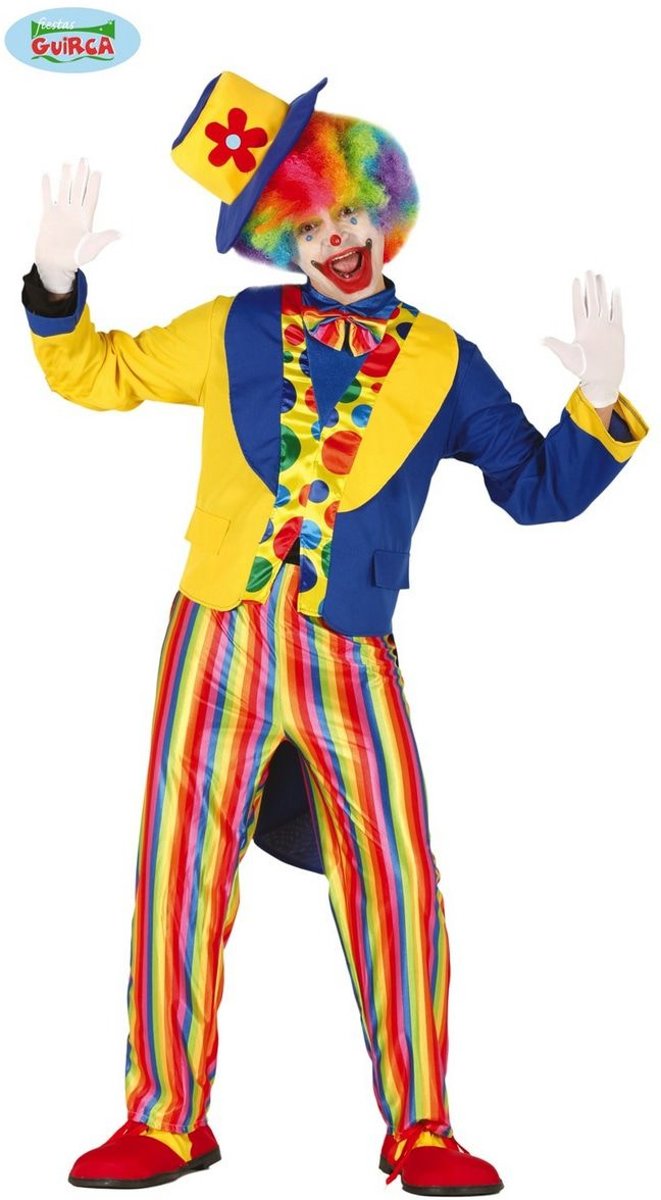 Clown & Nar Kostuum | Lolbroek Paljas Circus Komiek | Man | Maat 48-50 | Carnaval kostuum | Verkleedkleding